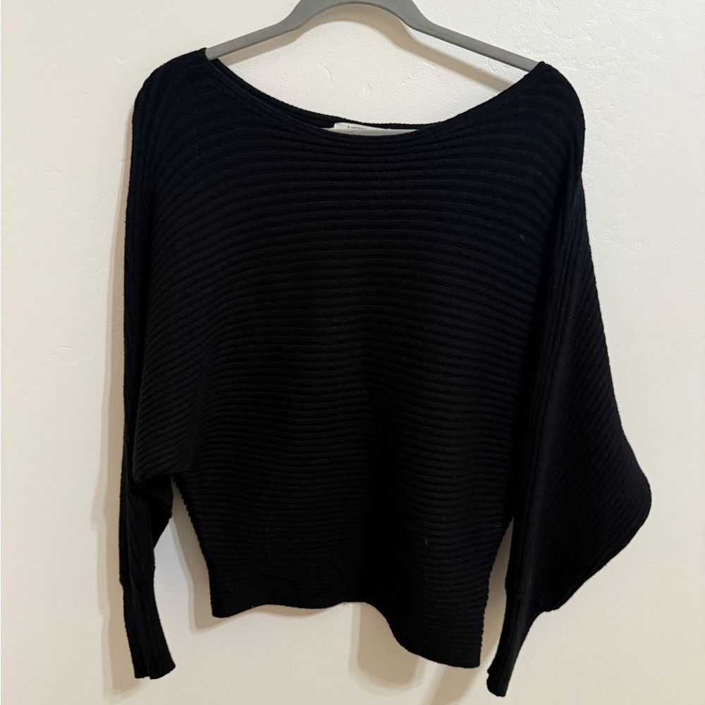 Anthropologie Black Off-the-Shoulder Sweater